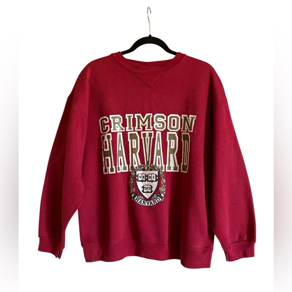 VINTAGE Crimson HARVARD Pullover Crewneck Sweatshirt Top Sz XL